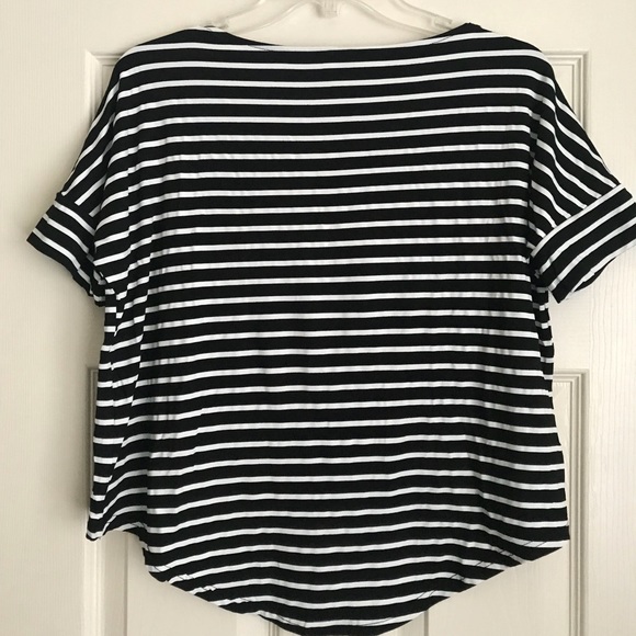 NEW Striped High-Low Crop Top - Picture 3 of 3